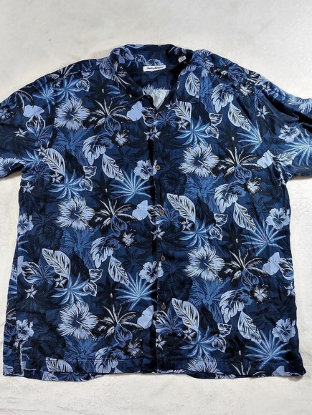 Tommy Bahama Floral Silk Shirt in Blue Size 3XL